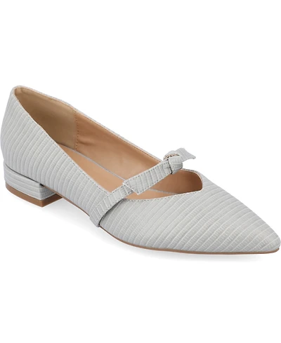 Journee Collection Women's Cait Bow Mary Jane Pointed Toe Flats