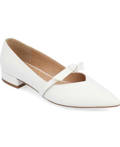 Journee Collection Women's Cait Bow Mary Jane Pointed Toe Flats