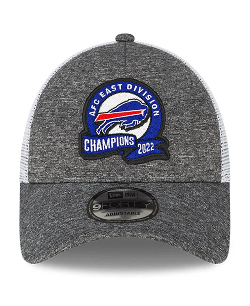 Men's New Era Heather Gray Buffalo Bills 2022 Afc East Division Champions Locker Room 9FORTY Adjustable Hat