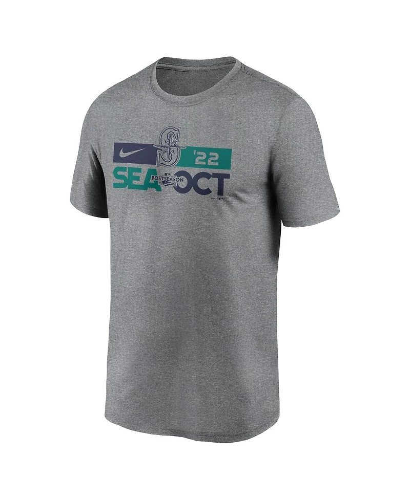 Men's Nike Heather Charcoal Seattle Mariners 2022 Postseason T-shirt