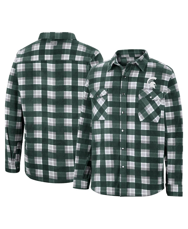 Men's Colosseum Green Michigan State Spartans Ellis Full-Snap Jacket