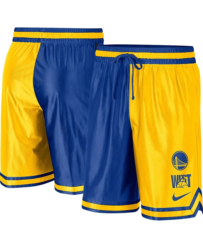 Men's Nike Gold, Royal Golden State Warriors Courtside Versus Force Split Dna Performance Shorts