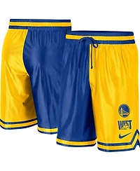 Men's Nike Gold, Royal Golden State Warriors Courtside Versus Force Split Dna Performance Shorts