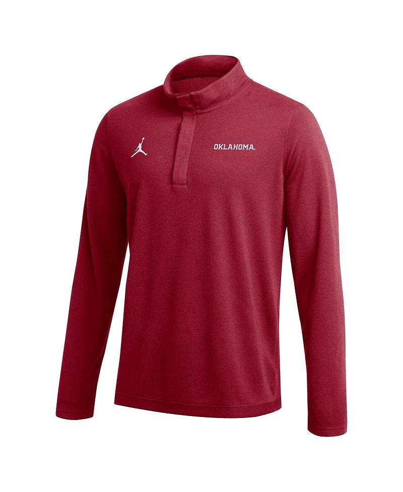 Men's Jordan Crimson Oklahoma Sooners Team Half-Zip Top
