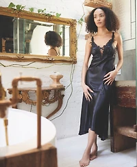 Flora by Flora Nikrooz Stella Satin Venise Trim Lingerie Nightgown