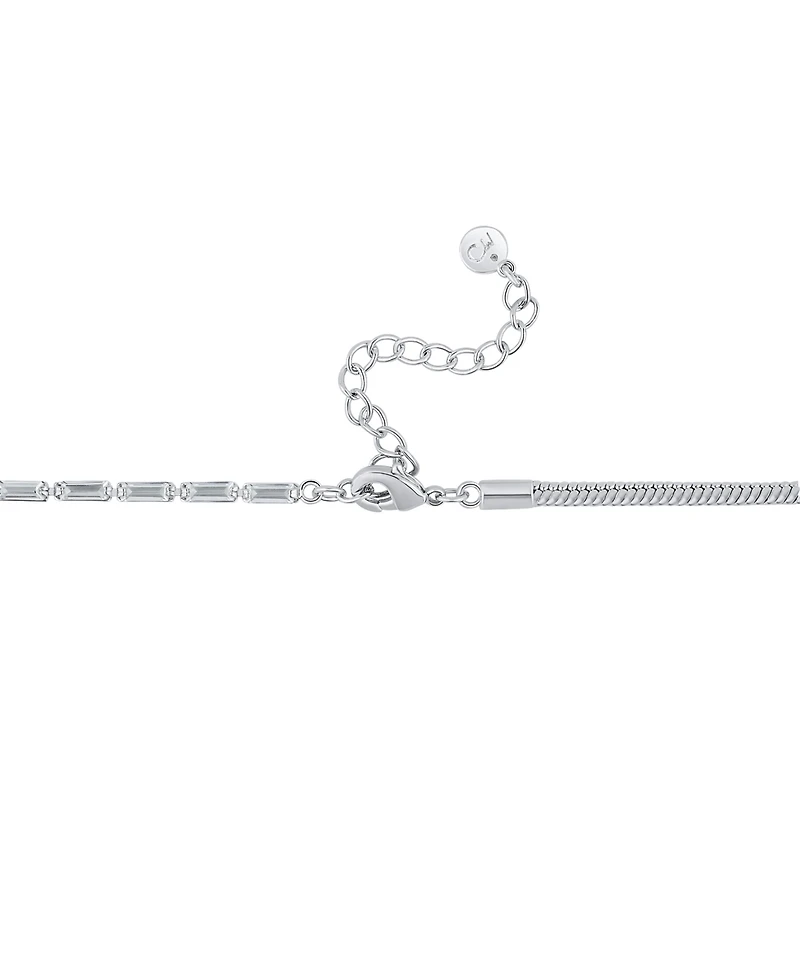 And Now This Cubic Zirconia Fine Silver-Plated Snake Chain Necklace