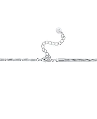And Now This Cubic Zirconia Fine Silver-Plated Snake Chain Necklace