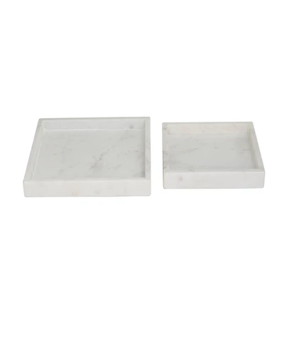 Rosemary Lane Marble Tray with Raised Border, Set of 2, 10", 8" W