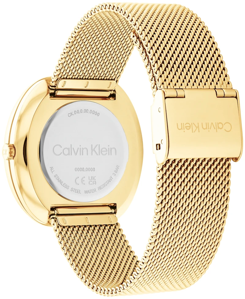Calvin Klein Women's 2-Hand Gold-Tone Stainless Steel Mesh Bracelet Watch 36mm