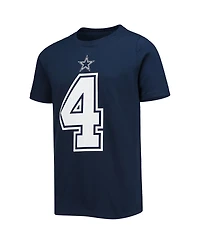 Youth Boys and Girls Nike Dak Prescott Navy Dallas Cowboys Team Player Name Number T-shirt
