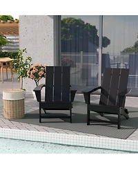 Modern Outdoor Folding Adirondack Chair (Set of 2)