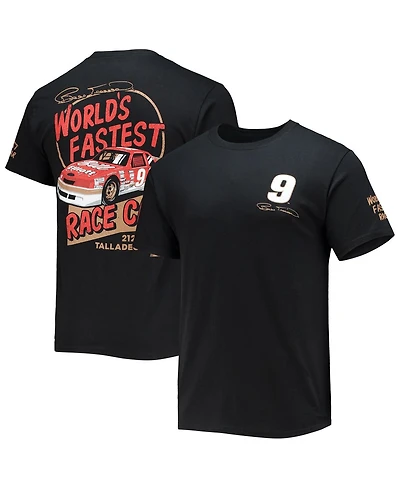 Men's Checkered Flag Sports Black Bill Elliott Legends 3-Spot T-shirt