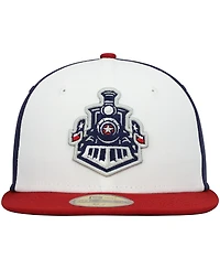 Men's New Era White, Navy Round Rock Express Authentic Collection Team Alternate 59FIFTY Fitted Hat