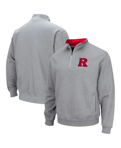 Men's Colosseum Heathered Gray Rutgers Scarlet Knights Tortugas Team Logo Quarter-Zip Jacket