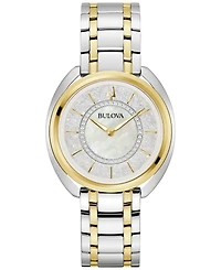 Bulova Women's Duality Diamond (1/10 ct. t.w.) Two-Tone Stainless Steel Bracelet Watch Box Set 34mm