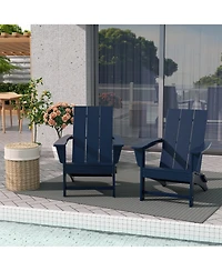 Modern Outdoor Folding Adirondack Chair (Set of 2)