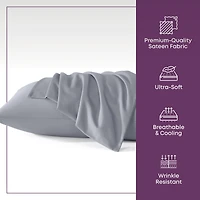 Circles Home Premium Sateen 300TC Envelope Cotton Blend Pillow Cases