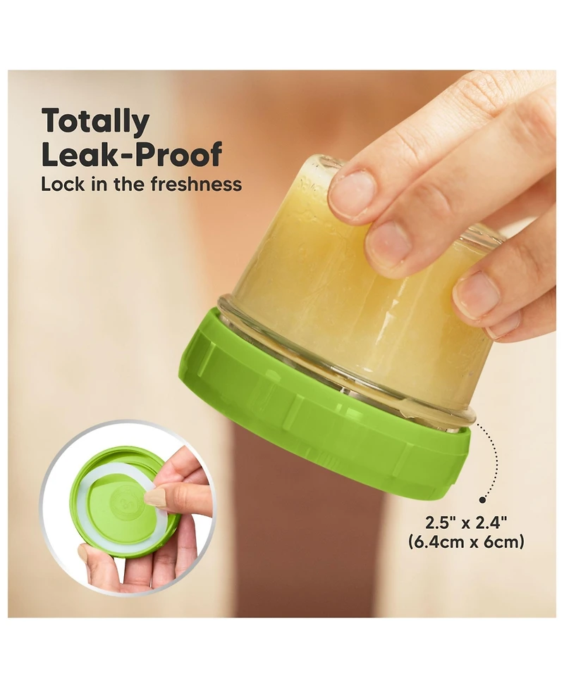 KeaBabies 12pk Prep Baby Food Storage Containers, 4 oz Leak-Proof, Bpa Free Glass Jars for Feeding