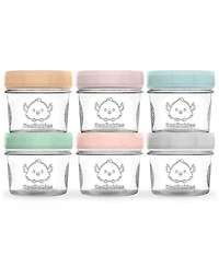 KeaBabies 6pk Prep Baby Food Storage Containers, 4 oz Leak-Proof, Bpa Free Glass Jars for Feeding