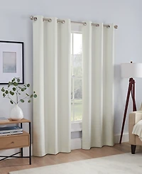 Eclipse Khloe 100% Absolute Zero Blackout Solid Textured Thermaback Curtain Panel, 84" x 40"