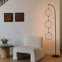 Nova Modern Hoops Led Floor Lamp with Color Changing Function (74")