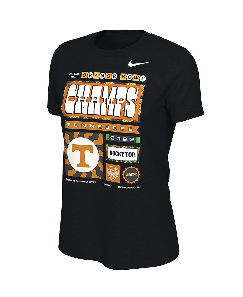 Women's Nike Black Tennessee Volunteers 2022 Orange Bowl Champions Locker Room T-shirt