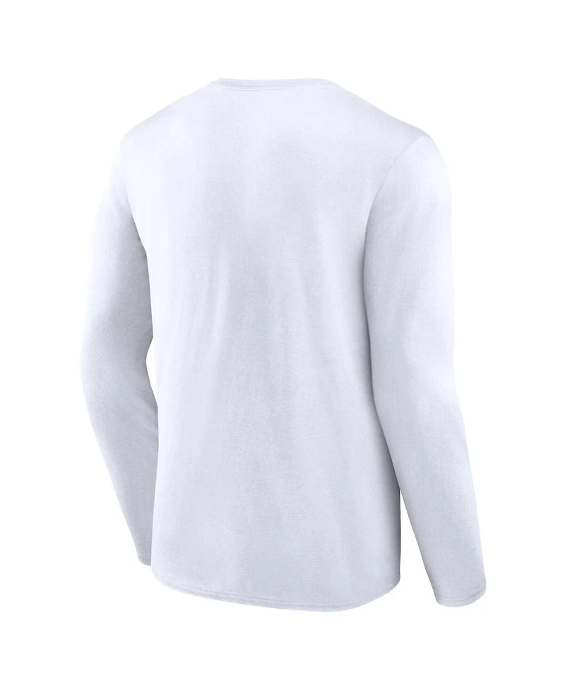 Men's Fanatics White Chicago Sox Pressbox Long Sleeve T-shirt