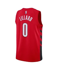 Men's Jordan Damian Lillard Red Portland Trail Blazers 2022/23 Statement Edition Swingman Jersey