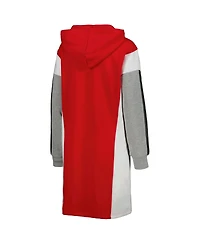 Women's G-iii 4Her by Carl Banks Red, White Chicago Bulls Bootleg Long Sleeve Hoodie T-shirt Dress