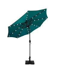 9 ft. Patio Solar Power Led lights Market Umbrella with Weight Base