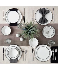 Tabletops Unlimited 12 Pc. Black Rim Dinnerware Set, Service for 4