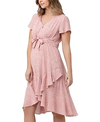 Ripe Maternity Maternity Vanessa Tie Front Floral Midi Dress