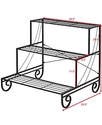 3 Tier Outdoor Metal Plant Stand Flower Planter Garden Display