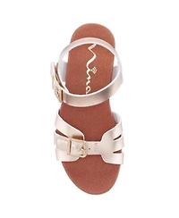 Nina Little Girls Lacey Season Fastening Strap Sandals