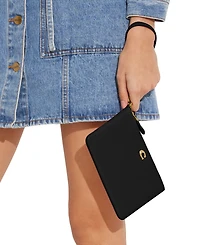 Coach Polished Pebble Leather Small Zip-Top Wristlet