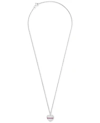 Lab-grown Pink Sapphire Heart 18" Pendant Necklace (1/6 ct. t.w.) in Sterling Silver