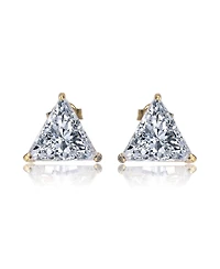 Sterling Silver Cubic Zirconia Triangle Earrings
