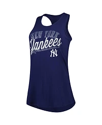 Women's Fanatics Navy New York Yankees Simplicity Swing Racerback Scoop Neck Tank Top