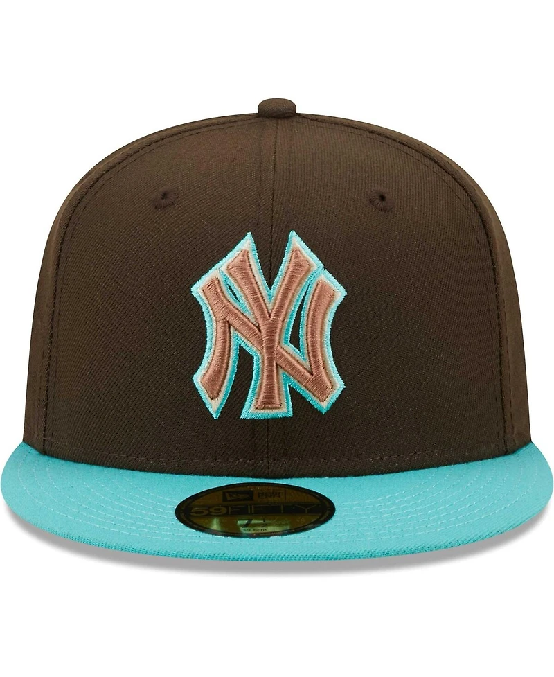Men's New Era Brown, Mint York Yankees Walnut 59Fifty Fitted Hat