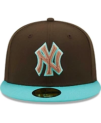 Men's New Era Brown, Mint York Yankees Walnut 59Fifty Fitted Hat
