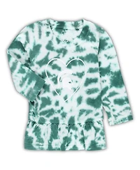 Infant Girls Wes & Willy Green Michigan State Spartans Tie-Dye Ruffle Raglan Long Sleeve T-shirt and Leggings Set