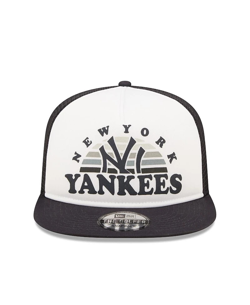 Men's New Era White, Navy New York Yankees Gradient Golfer 9Fifty Snapback Hat