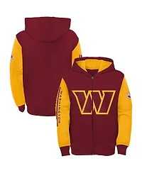Big Boys Burgundy, Gold Washington Commanders Poster Board Full-Zip Hoodie