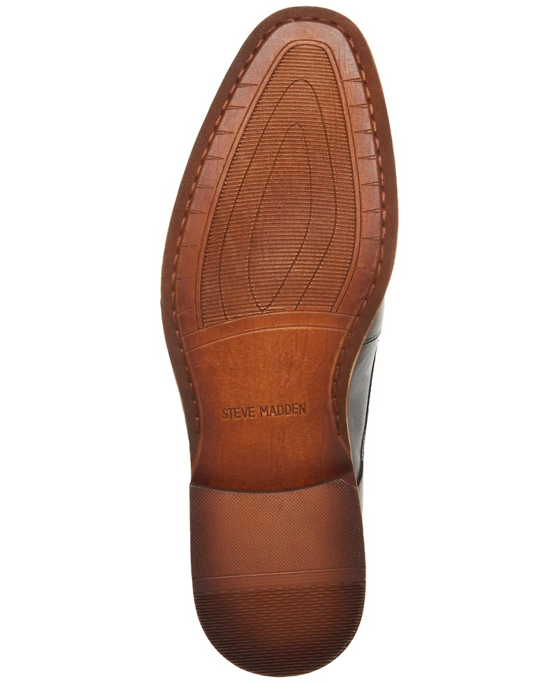 Steve Madden Men's Zane Tonal & Textured Leather Mid Oxford Dress Shoe