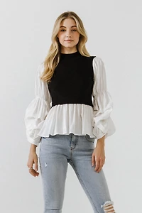 Women's Mixed Media Top