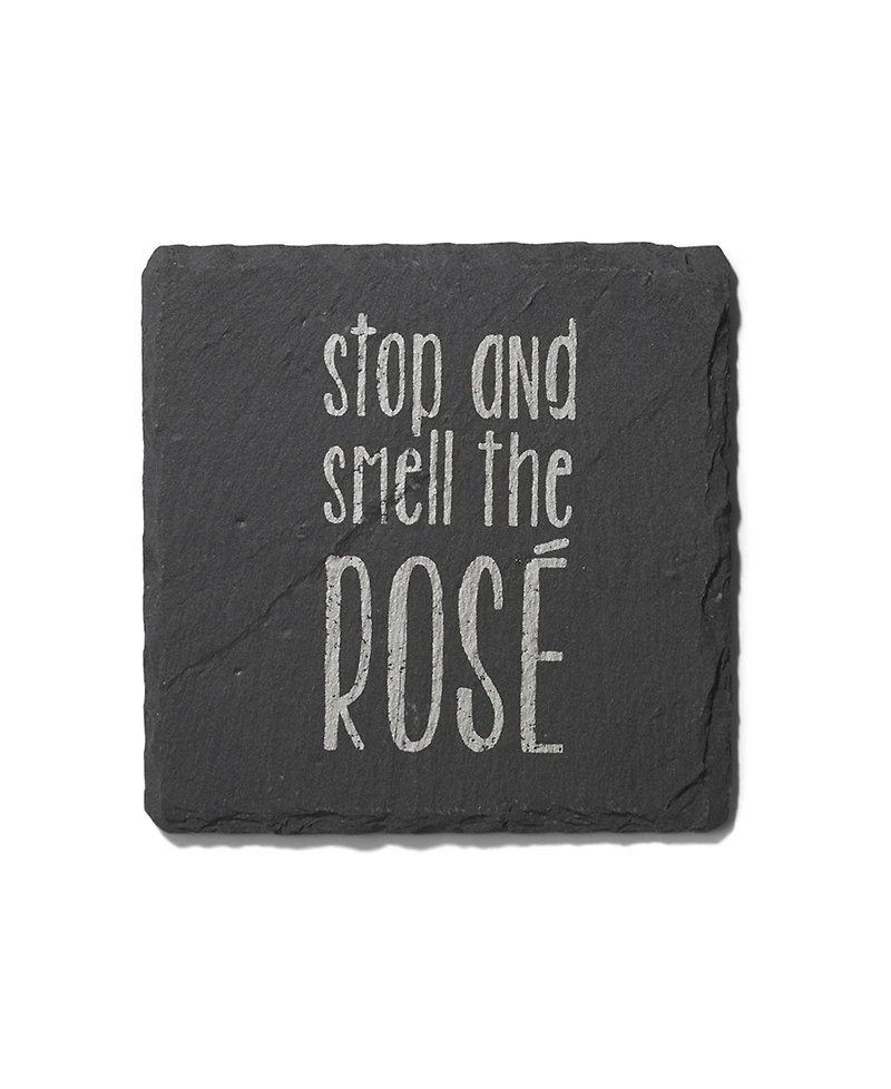 American Atelier 4 X 4" Sip Sip Hooray Slate Coasters Square Set, 4 Piece