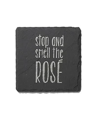 American Atelier 4 X 4" Sip Sip Hooray Slate Coasters Square Set, 4 Piece