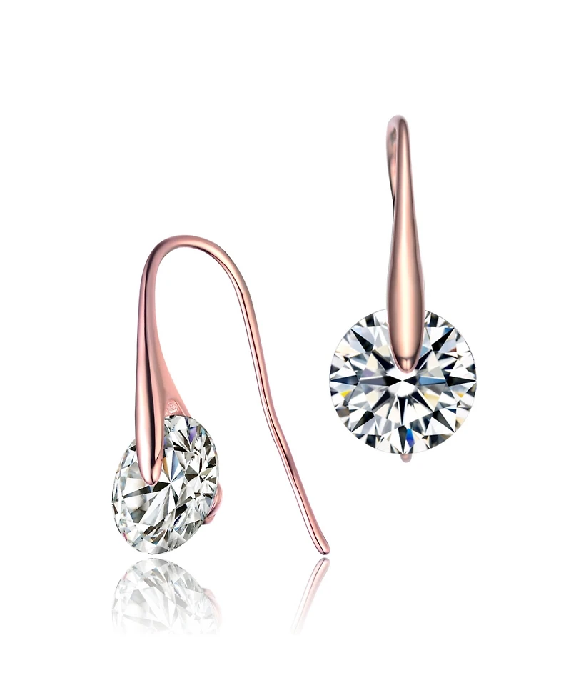 Sterling Silver Moveable Cubic Zirconia Stylish Party Earrings