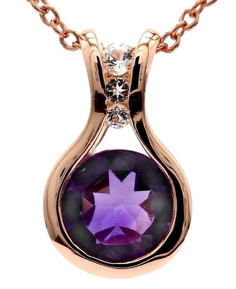 Citrine (1 ct. t.w.) & White Topaz (1/5 ct. t.w.) Tension 18" Pendant Necklace in Sterling Silver (Also in Peridot, London Blue Topaz, & Garnet)