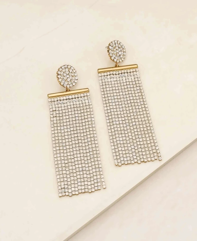 Ettika All The Movement Glass Fringe Earrings